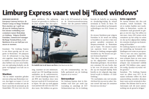 BTB - Limburg Express vaart wel bij 'fixed windows' - Publicatie Binnenvaartkrant 24 september 2019